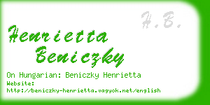 henrietta beniczky business card